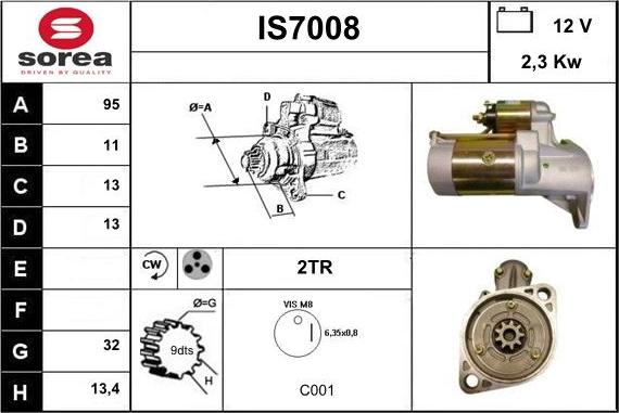 Sera IS7008 - Starteris autospares.lv