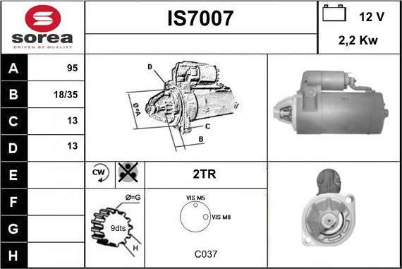 Sera IS7007 - Starteris www.autospares.lv