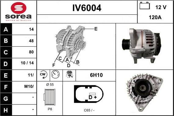 Sera IV6004 - Alternator www.autospares.lv