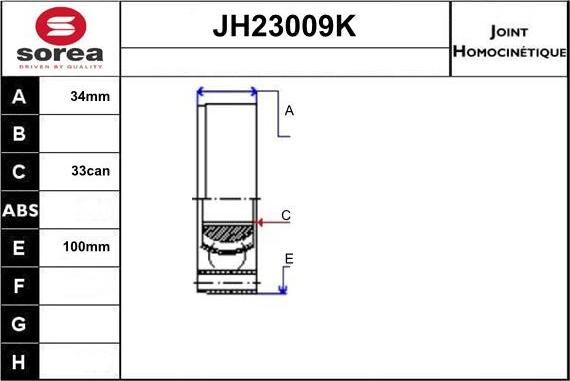 Sera JH23009K - Šarnīru komplekts, Piedziņas vārpsta autospares.lv