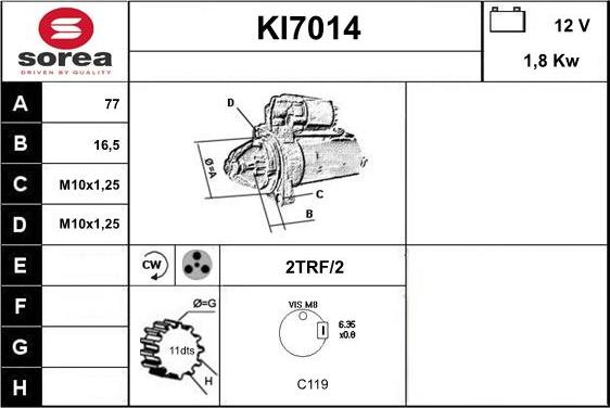 Sera KI7014 - Starteris autospares.lv