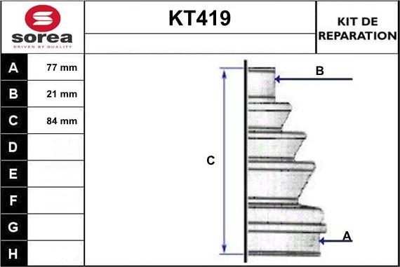 Sera KT419 - Putekļusargs, Piedziņas vārpsta www.autospares.lv