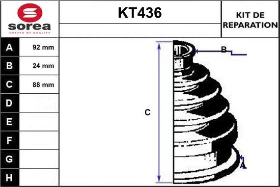 Sera KT436 - Bellow, drive shaft www.autospares.lv