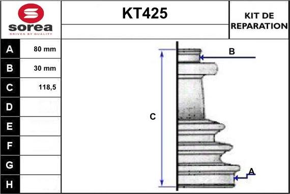 Sera KT425 - Пыльник, приводной вал www.autospares.lv