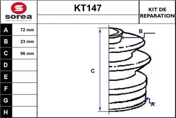 Sera KT147 - Putekļusargs, Piedziņas vārpsta autospares.lv