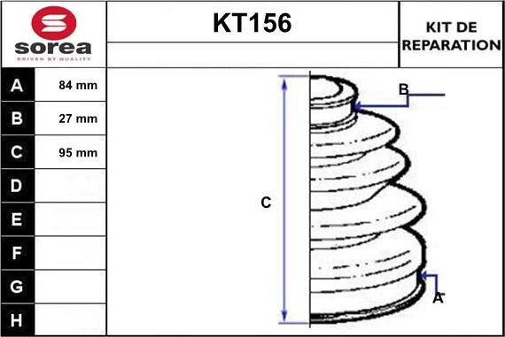 Sera KT156 - Пыльник, приводной вал www.autospares.lv