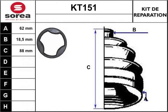 Sera KT151 - Putekļusargs, Piedziņas vārpsta autospares.lv