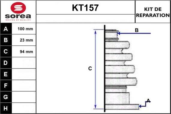 Sera KT157 - Putekļusargs, Piedziņas vārpsta www.autospares.lv