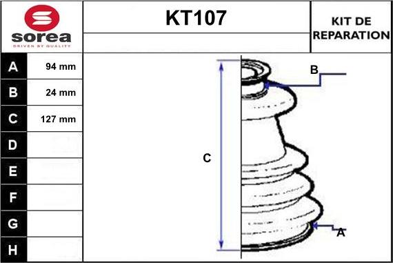 Sera KT107 - Пыльник, приводной вал www.autospares.lv