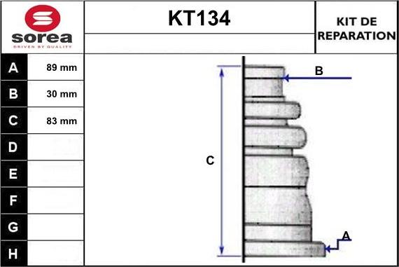 Sera KT134 - Пыльник, приводной вал www.autospares.lv