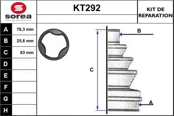 Sera KT292 - Putekļusargs, Piedziņas vārpsta autospares.lv