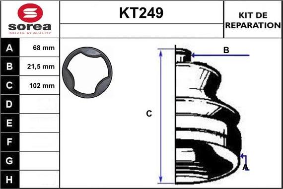 Sera KT249 - Пыльник, приводной вал www.autospares.lv