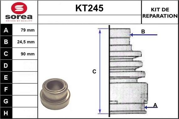 Sera KT245 - Putekļusargs, Piedziņas vārpsta autospares.lv