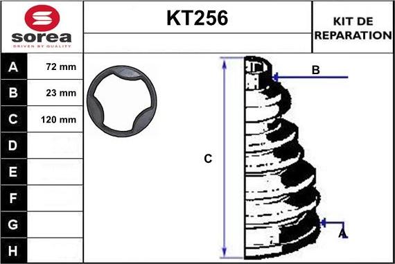 Sera KT256 - Putekļusargs, Piedziņas vārpsta www.autospares.lv