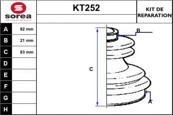 Sera KT252 - Putekļusargs, Piedziņas vārpsta autospares.lv