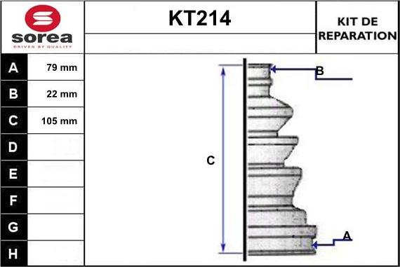 Sera KT214 - Putekļusargs, Piedziņas vārpsta www.autospares.lv