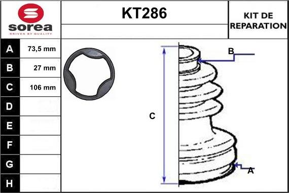 Sera KT286 - Пыльник, приводной вал www.autospares.lv