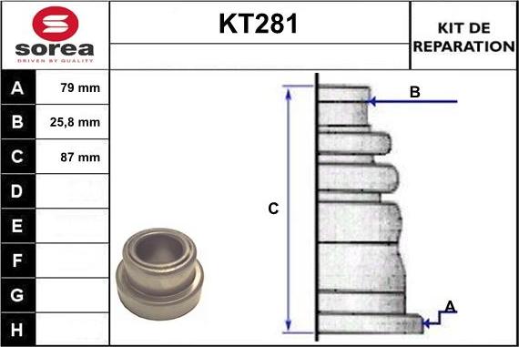 Sera KT281 - Putekļusargs, Piedziņas vārpsta www.autospares.lv