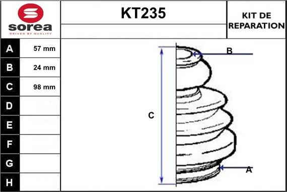 Sera KT235 - Putekļusargs, Piedziņas vārpsta autospares.lv