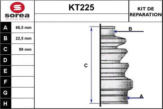 Sera KT225 - Пыльник, приводной вал www.autospares.lv