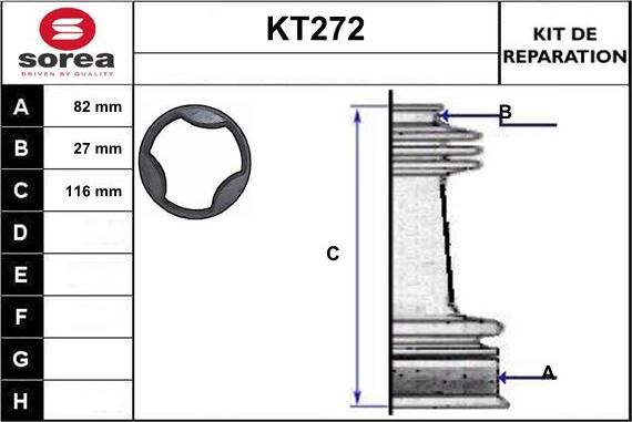 Sera KT272 - Putekļusargs, Piedziņas vārpsta autospares.lv