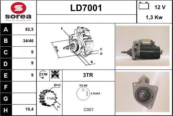 Sera LD7001 - Starteris www.autospares.lv