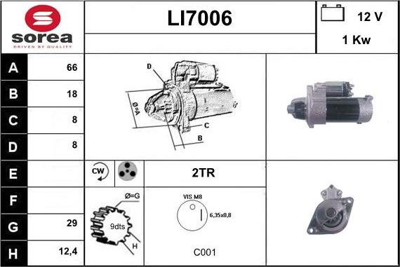 Sera LI7006 - Стартер www.autospares.lv