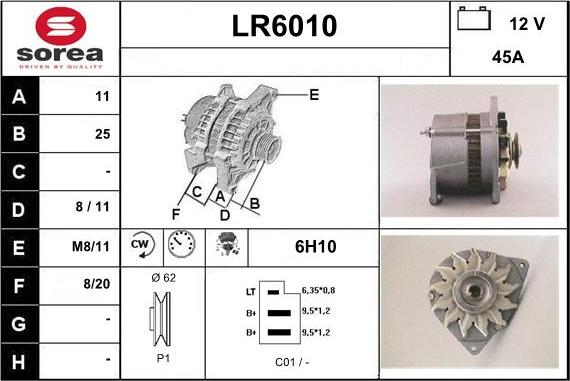 Sera LR6010 - Alternator www.autospares.lv