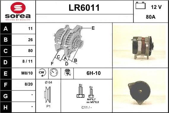 Sera LR6011 - Генератор www.autospares.lv