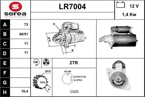 Sera LR7004 - Starteris www.autospares.lv