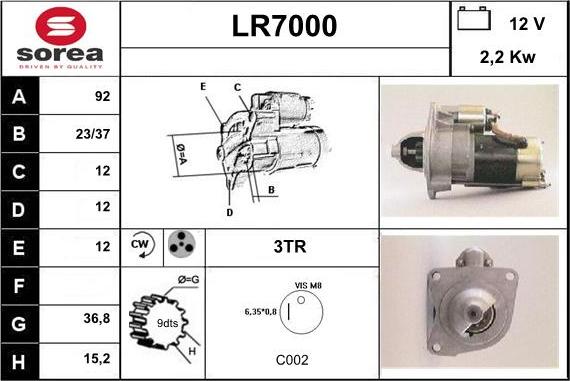 Sera LR7000 - Стартер www.autospares.lv