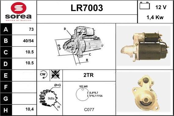 Sera LR7003 - Starteris www.autospares.lv