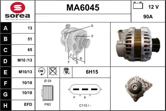 Sera MA6045 - Генератор www.autospares.lv