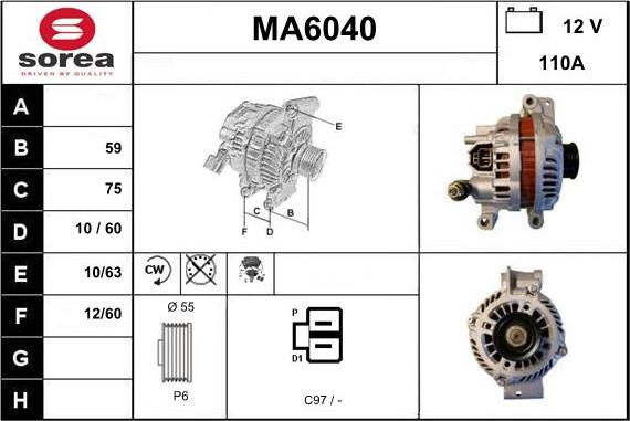 Sera MA6040 - Генератор www.autospares.lv