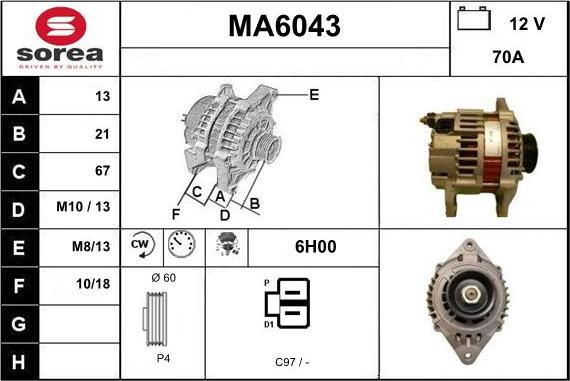 Sera MA6043 - Генератор www.autospares.lv