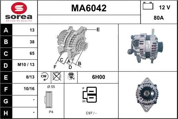 Sera MA6042 - Генератор www.autospares.lv