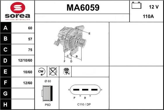 Sera MA6059 - Alternator www.autospares.lv