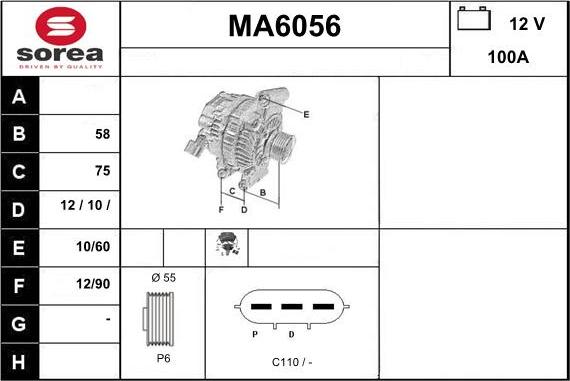 Sera MA6056 - Ģenerators autospares.lv