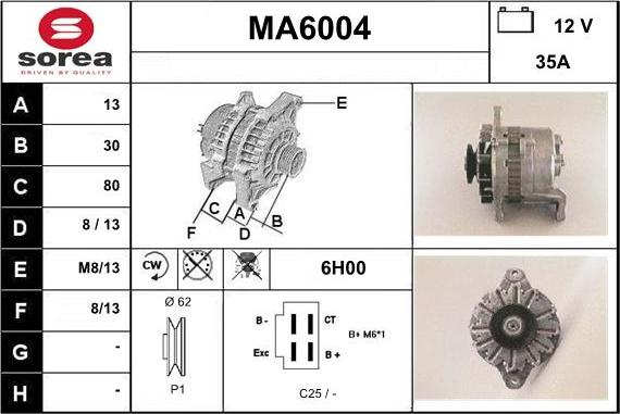 Sera MA6004 - Генератор www.autospares.lv