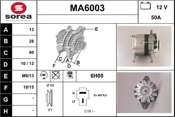 Sera MA6003 - Ģenerators autospares.lv