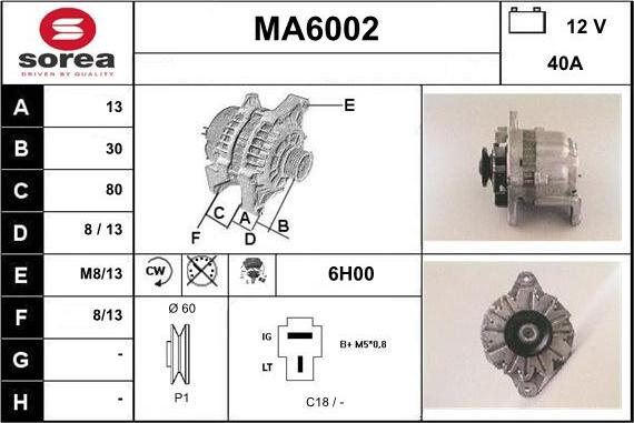 Sera MA6002 - Alternator www.autospares.lv