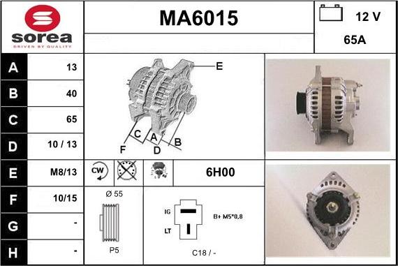 Sera MA6015 - Генератор www.autospares.lv