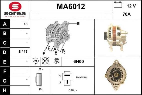 Sera MA6012 - Ģenerators autospares.lv