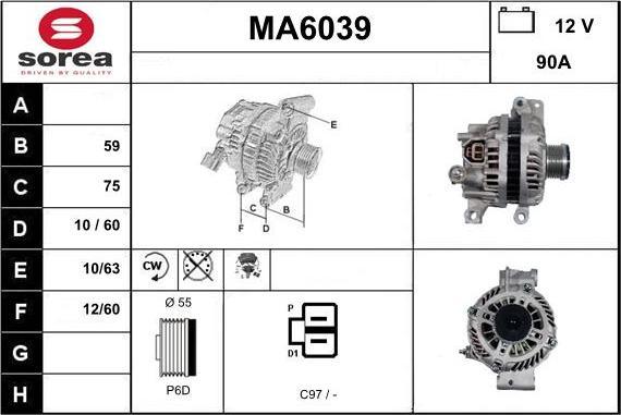 Sera MA6039 - Генератор www.autospares.lv