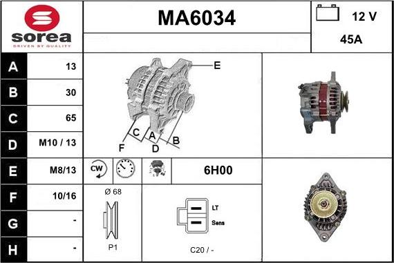 Sera MA6034 - Генератор www.autospares.lv