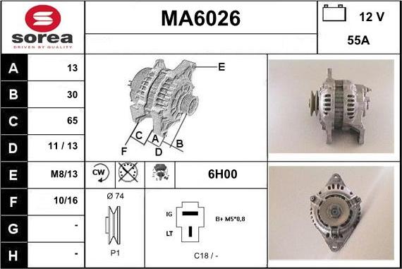 Sera MA6026 - Генератор www.autospares.lv