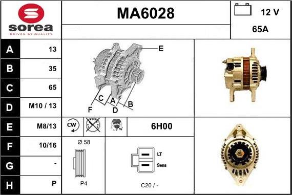 Sera MA6028 - Генератор www.autospares.lv