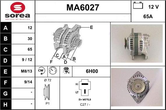 Sera MA6027 - Alternator www.autospares.lv