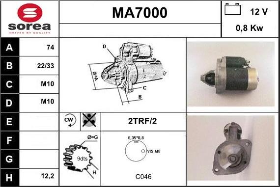 Sera MA7000 - Starteris www.autospares.lv