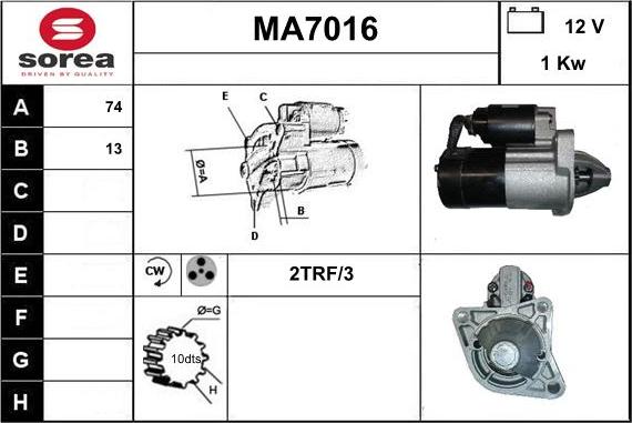 Sera MA7016 - Starter www.autospares.lv